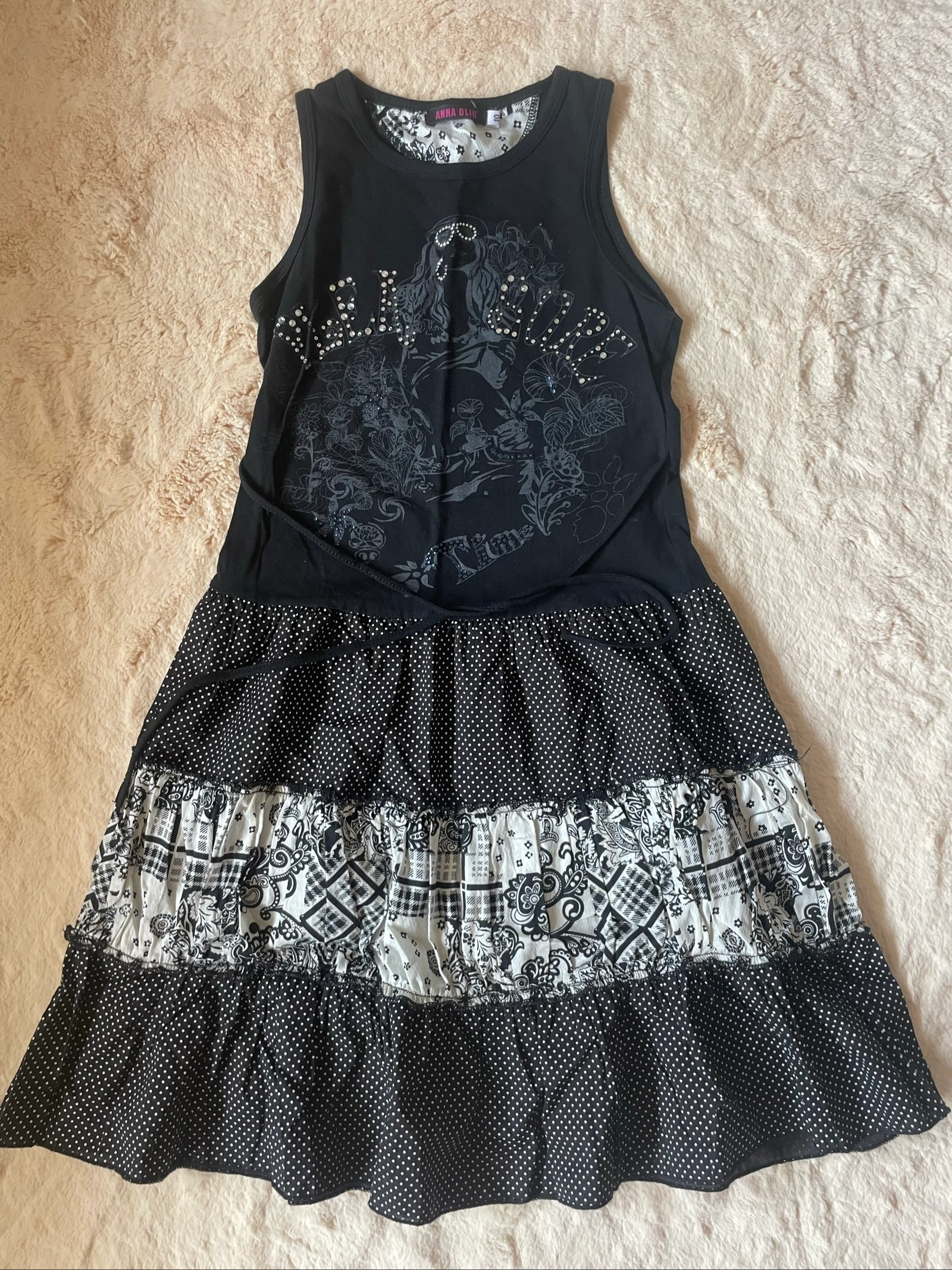 Vestido negro estampado boho Anna Oliu Talla 10